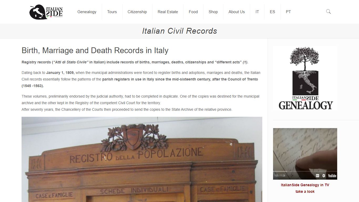 Italian Civil Records - Italian Side Genealogy